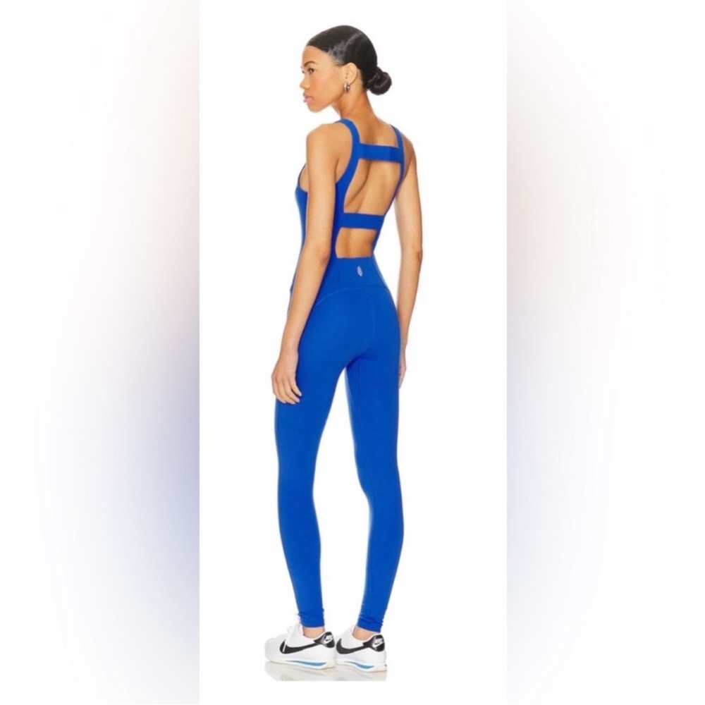 Free People Cobalt Blue Strappy Back Jumpsuit Leggings size Small great  conditi